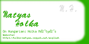 matyas holka business card